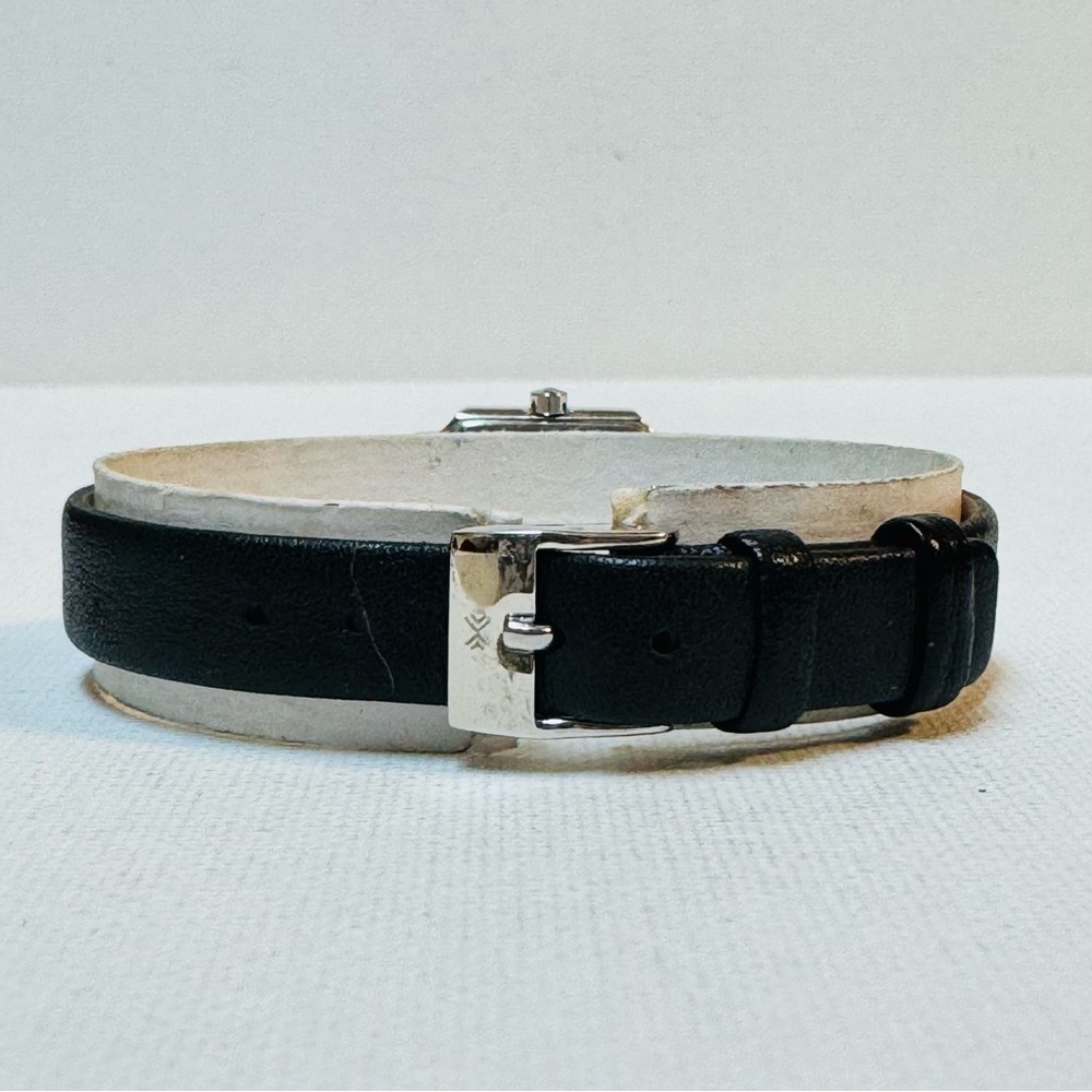 Skagen Tiny Face Women's Square Tank Watch Silver Leather Crystals 466SSLBCR - Picture 6 of 13